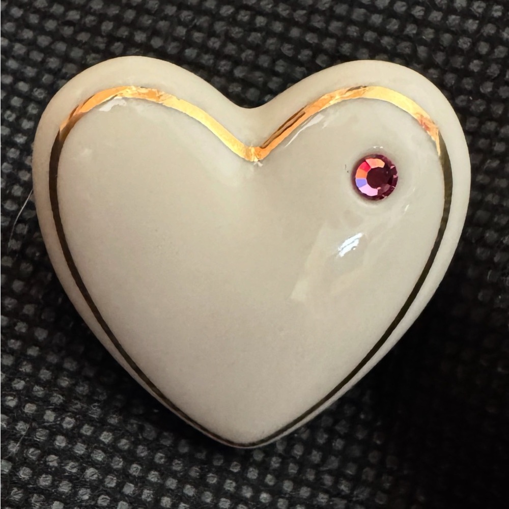 Lenox Heart Brooch with Gold and Pink Accents